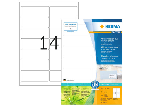 HERMA Etiquette universelle Recycling, 99,1 x 38,1 mm