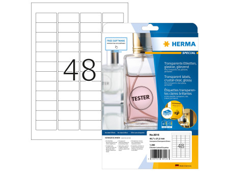 HERMA Etiquette en film SPECIAL, 45,7 x 21,2 mm, transparent