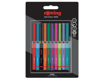 rotring Fineliner, largeur de tracé: 0,4 mm, blister de 10