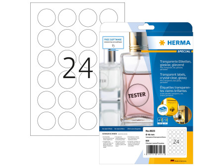 HERMA Etiquette en film SPECIAL, diamètre 40 mm, transparent