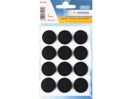 HERMA patin en feutre, diamètre: 22 mm, noir