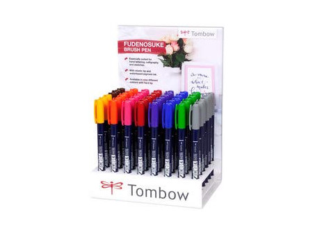 Tombow Stylo de calligraphie Fudenosuke, présentoir de 48