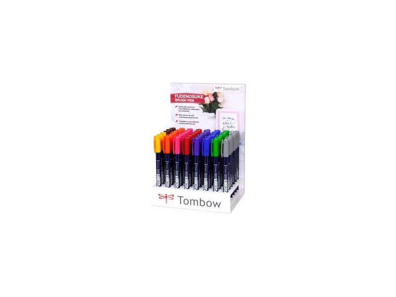 Tombow Stylo de calligraphie Fudenosuke, présentoir de 48