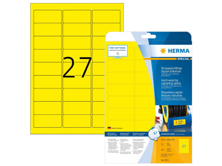 HERMA Etiquette signalétique SPECIAL, 63,5 x 29,6 mm, jaune