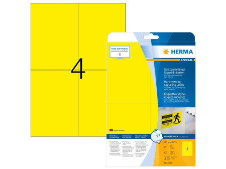 HERMA Etiquette signalétique SPECIAL, 105 x 148 mm, jaune