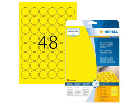HERMA Etiquette signalétique SPECIAL, diamètre: 30 mm, jaune