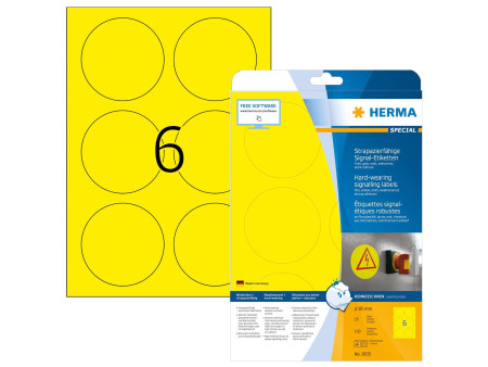 HERMA Etiquette signalétique SPECIAL, diamètre: 85 mm, jaune