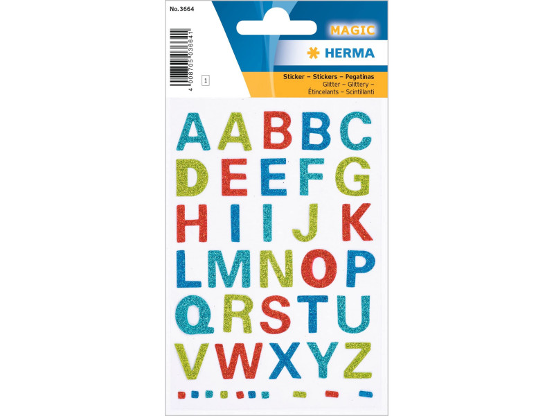 HERMA lettres alphabétiques MAGIC A-Z, glittery