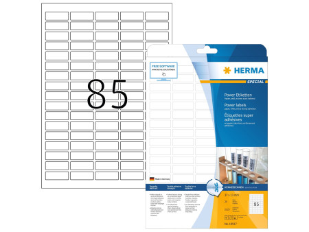HERMA Power Etiquette SPECIAL, 37 x 13 mm, blanc