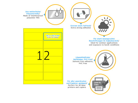 HERMA Etiquette signalétique SPECIAL, 99,1 x 42,3 mm, jaune