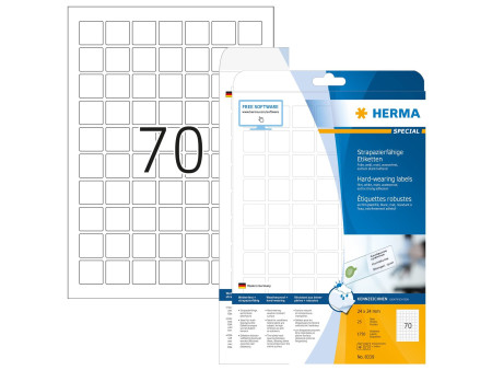 HERMA Étiquette en film SPECIAL, 24 x 24 mm, blanc