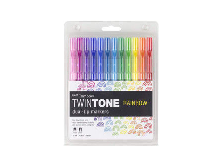 Tombow Feutre double pointe 'TwinTone' Rainbow, set de 12
