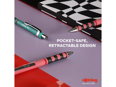 Rotring Stylo à bille rétractable Tikky, turquoise