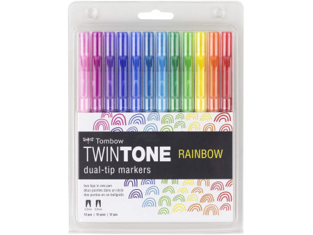Tombow Feutre double pointe 'TwinTone' Rainbow, set de 12