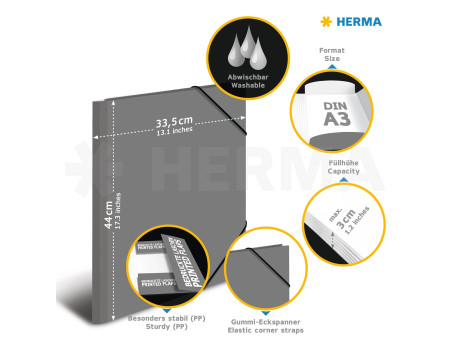 HERMA Chemise à élastique 'léopard', en PP, A3,