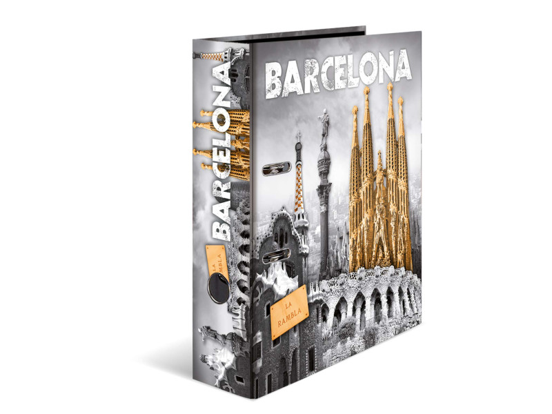 HERMA Classeur à levier à motifs 'Barcelona', A4, dos: 70 mm