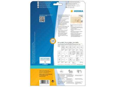 HERMA Étiquette en film SPECIAL, 63,5 x 38,1 mm, transparent