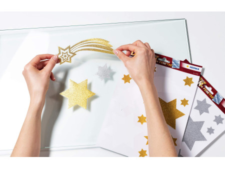HERMA Image de Noël pour fenêtre 'Etoiles', or