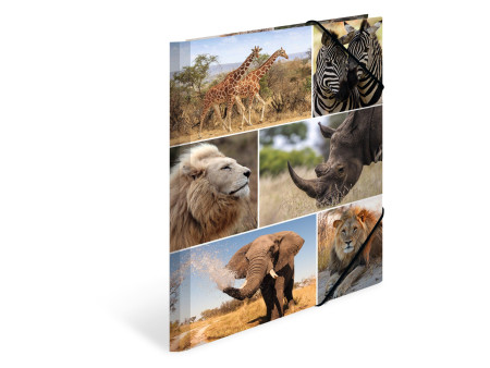 HERMA Chemise à élastiques 'animaux d'afrique', en carton,
