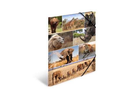 HERMA Chemise à élastiques 'animaux d'Afrique', carton, A3