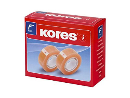 Kores Ruban adhésif standard, 19 mm x 10 m, tranparent