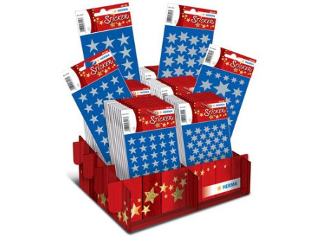 HERMA Autocollants de Noel DECOR 'étoiles argentées', dans