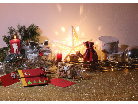 HERMA Etiquette pour cadeau de Noël 3D, rond, vert/argent