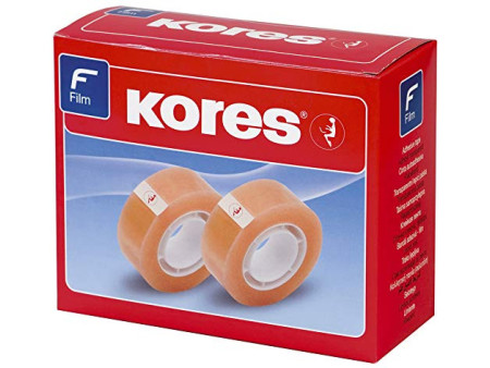 Kores Ruban adhésif standard, 19 mm x 33 m, transparent