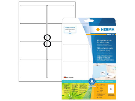 HERMA Étiquette universelle recyclée, 99,1 x 67,7 mm