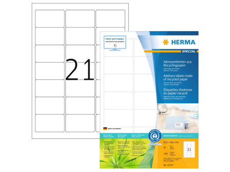 HERMA Étiquette universelle recyclée, 63,5 x 38,1 mm