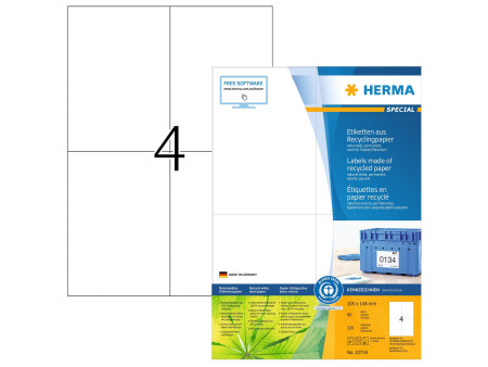 HERMA Étiquette universelle recyclée, 105 x 148 mm
