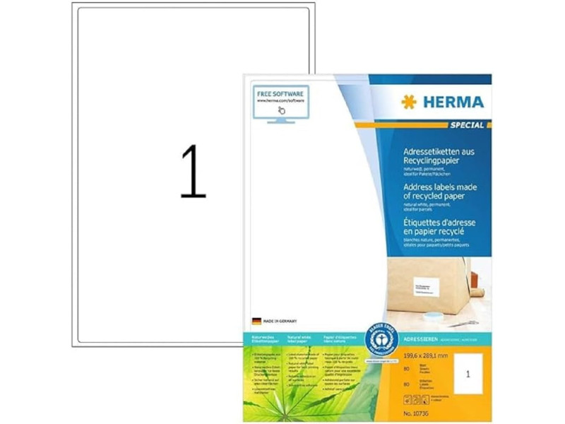 HERMA Étiquette universelle recyclée, 199,6 x 289,1 mm