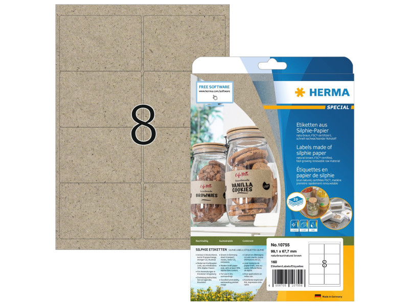 HERMA Étiquette en papier silphie, 99,1 x 67,7 mm, brun