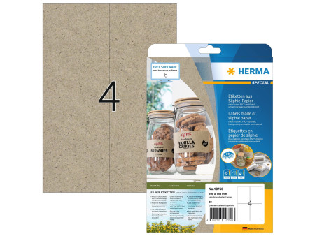 HERMA Étiquette en papier silphie, 105 x 148 mm, brun