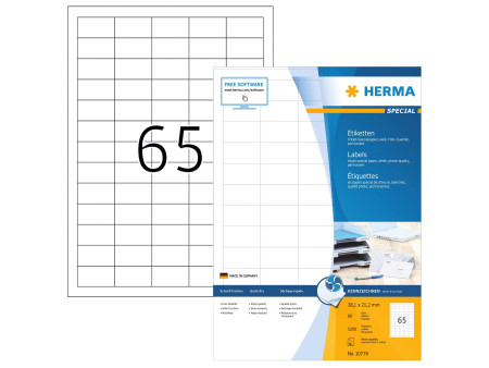 HERMA Étiquette pour jet d'encre, 38,1 x 21,2 mm, blanc