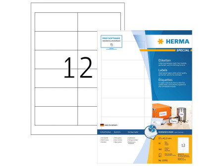 HERMA Étiquette pour jet d'encre, 97 x 42,3 mm, blanc