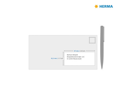HERMA Étiquette pour jet d'encre, 97 x 42,3 mm, blanc