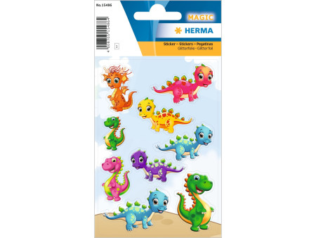HERMA Sticker MAGIC 'Petits dinos', en film pailleté