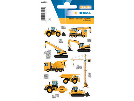 HERMA Sticker MAGIC 'Engins de chantier', Transpuffy