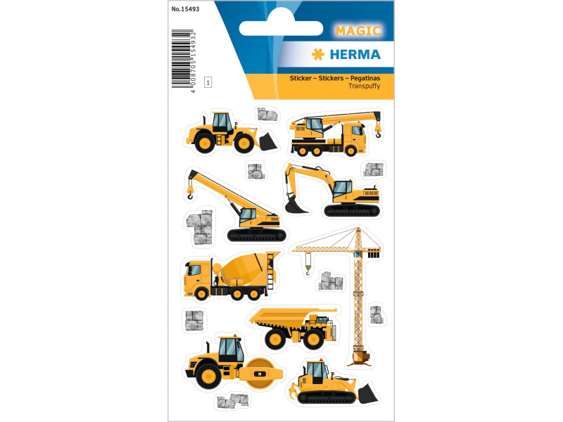 HERMA Sticker MAGIC 'Engins de chantier', Transpuffy