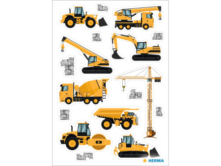HERMA Sticker MAGIC 'Engins de chantier', Transpuffy