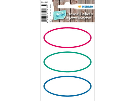 HERMA Étiquette de cuisine HOME, oval, bord coloré