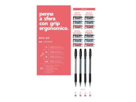 PILOT Stylo à bille BPS-GP, tracé: 0,33 mm (XB), rouge