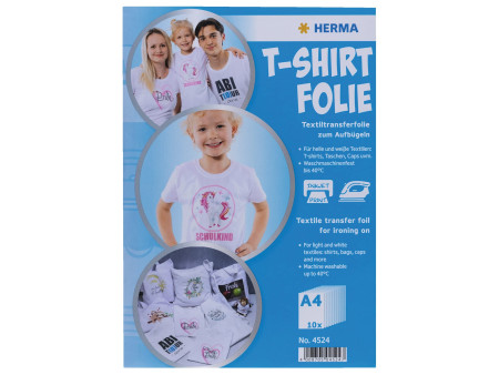 HERMA Feuille de transfert pour T-shirt, A4, textiles clairs
