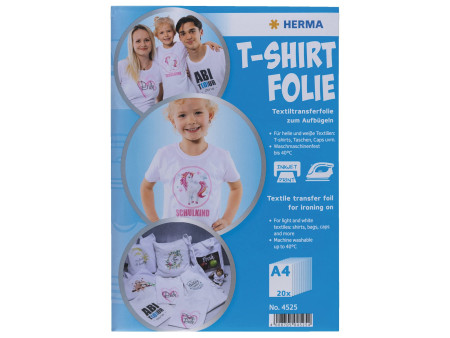 HERMA Feuille de transfert pour T-shirt, A4, textiles clairs