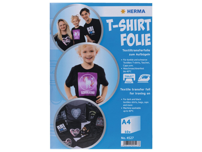 HERMA Feuille de transfert pour T-shirt, A4, textiles foncés