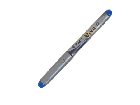 PILOT Stylo plume V-Pen silver, bleu