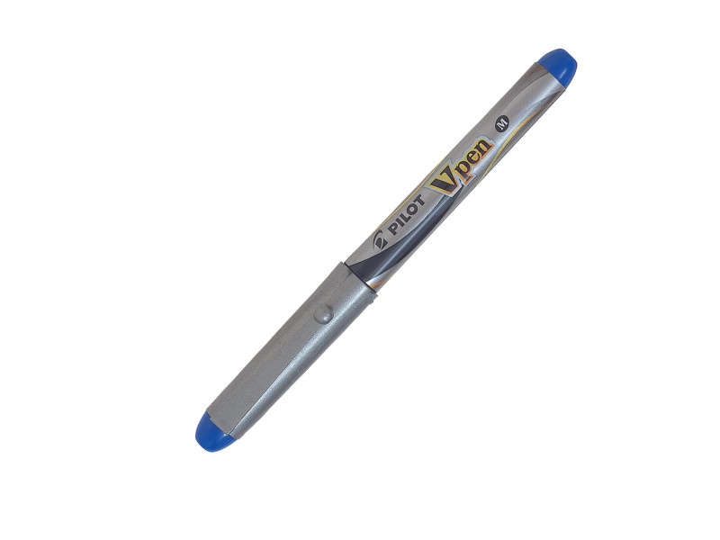 PILOT Stylo plume V-Pen silver, bleu