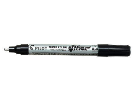 PILOT Marqueur permanent SUPER COLOR Silver, moyen, argent