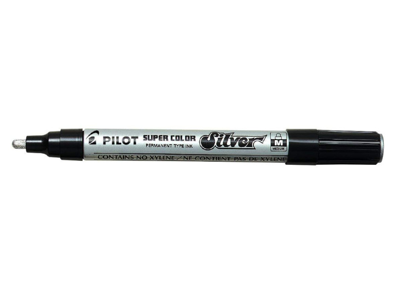 PILOT Marqueur permanent SUPER COLOR Silver, moyen, argent